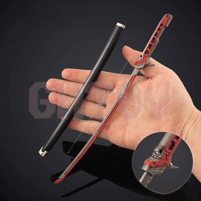 26 cm/10.2in Arena Breakout Thermische Warrior Zwaard Reparatie Legering Schede Spel Wapens Model Metalen Zwaard Speelgoed Ornament Desktop display