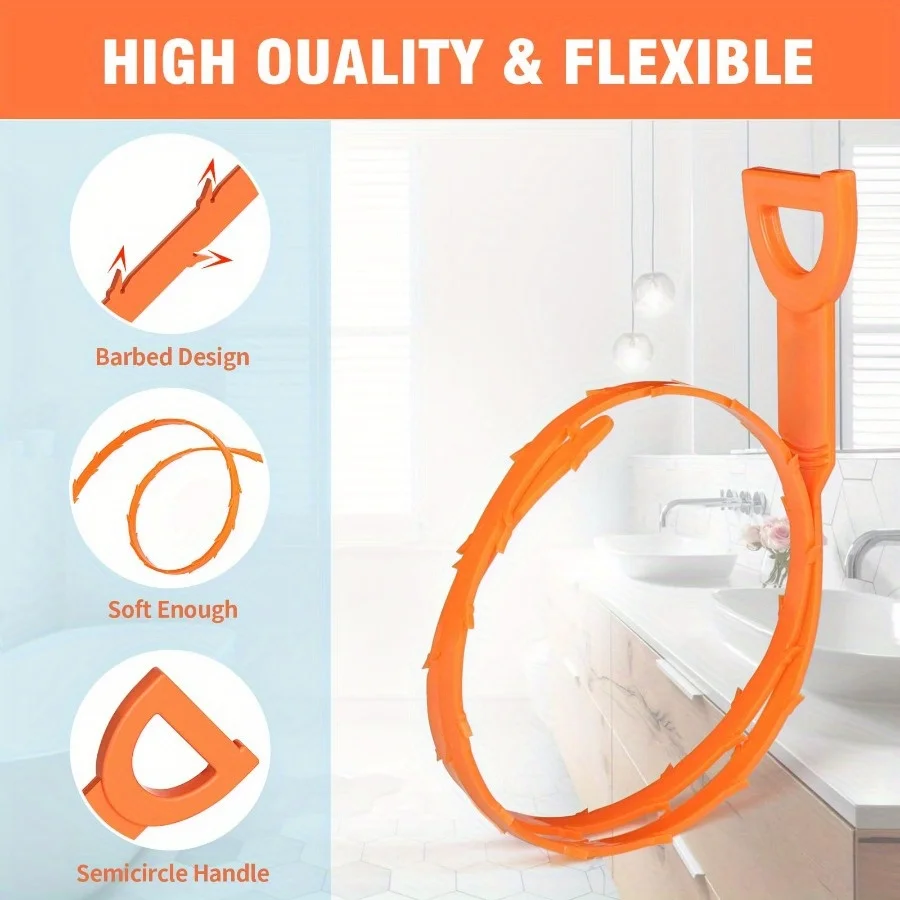 10Pcs Drain Clog Remover Tool Hair Snake Drain Hair Catcher for Shower Kitchen Sink Bathroom Tub Sewer