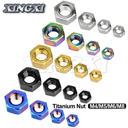 Xingxi Titanium Nuts M4 M5 M6 M8 Ti Hex Nut For Bicycle Motorcycle Car Fastening Nut