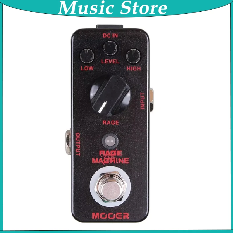 MOOER Rage Machine Guitar Effect Pedal Heavy Metal Distortion True Bypass Full Metal Shell Overdrive for Guitarists