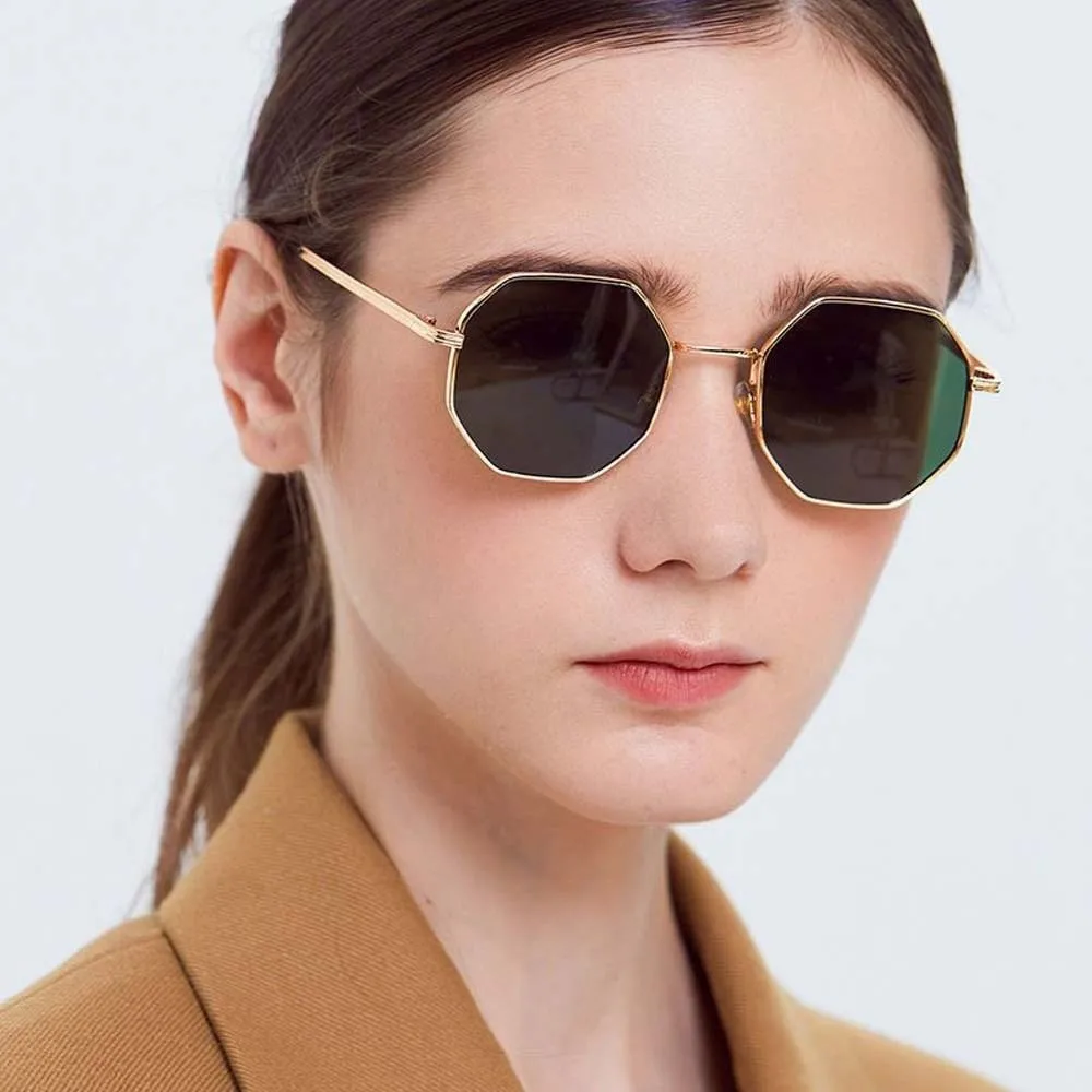 

PC Lightweight Retro Square Sunnies Gradient Alloy Unisex Polarized Sunglasses Waterproof HD Anti-UV Glasses Outdoor
