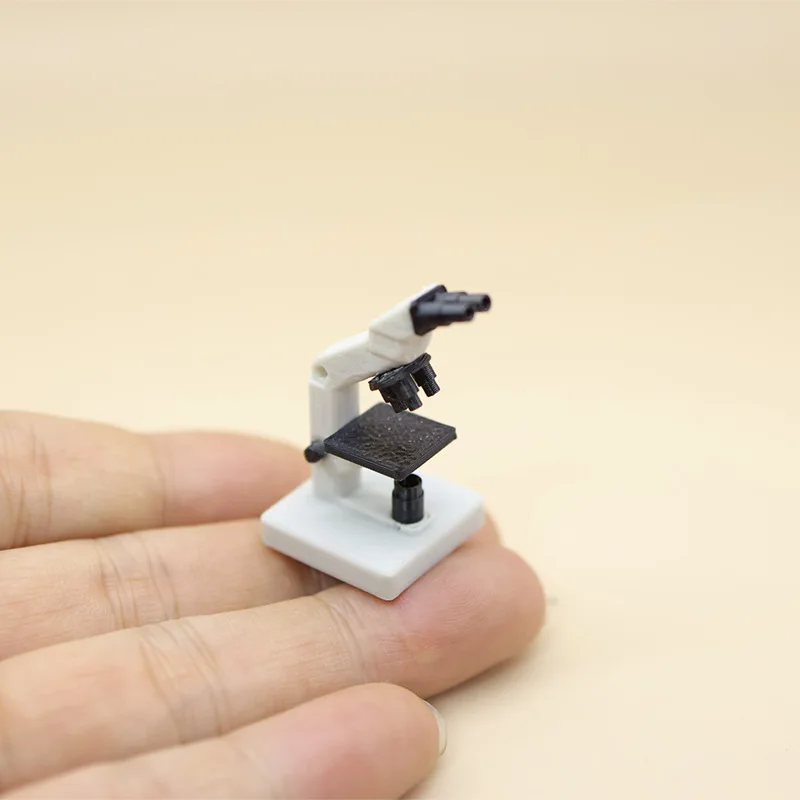 1set Dollhouse Mini Binocular Microscope Model OB11 Science Laboratory Scene Doll Accessories Miniature Desktop Decor Decoration