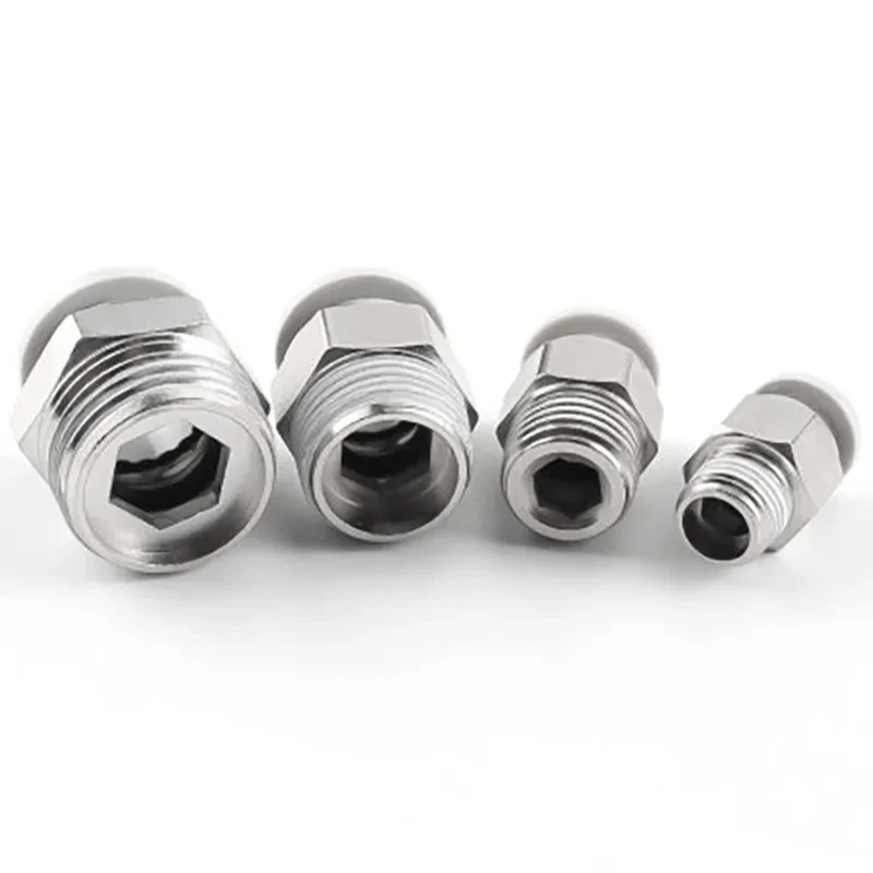 10PCS PC4-01/PC4-02/PC6-02/PC8-01_White High Quality Pipe Connector Quick Male Straight One-Touch Fittings Pneumatic Fitting