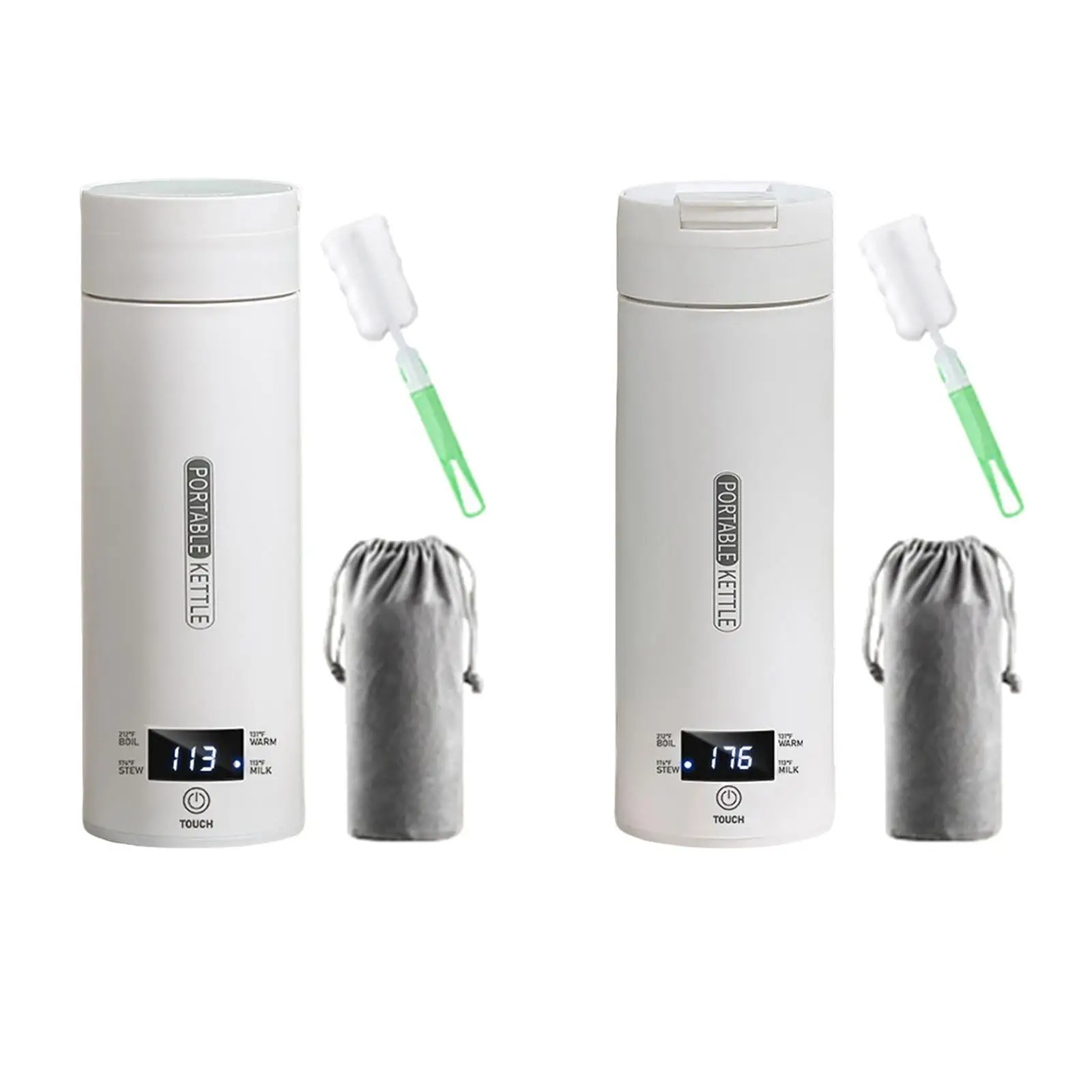 

Electric Tea Kettle Tea Coffee Kettles Travel Vacuum Insulated Mug LED Display 500ml for Personal Vehicles Travel Auto Car