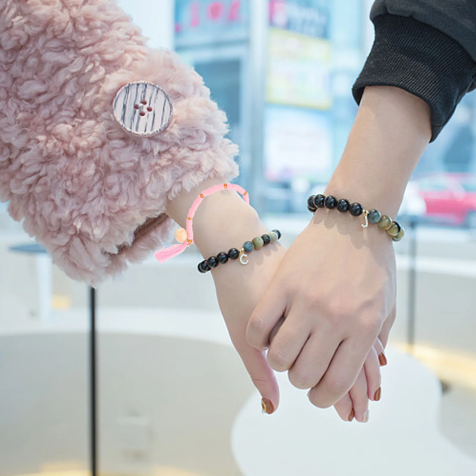 الملونة بوليمر كلاي شل شرابة أساور الوردي مطرز السيدات خلخال سلسلة نسائية اليد حلية البوهيمي العرقية مجوهرات