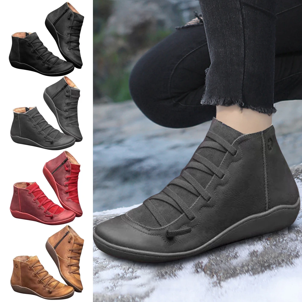 Women Casual Sneakers Comfortable PU Leather Training Shoes Multifunction Vintage Shoes Breathable for Outdoor Travel