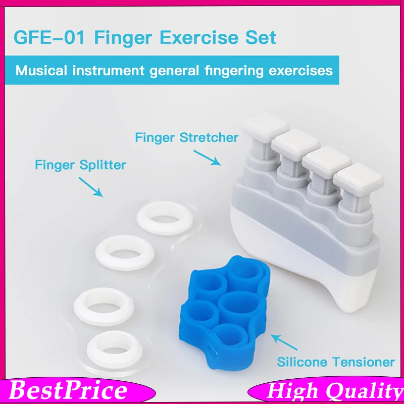 

Guitto GFE-01 Guitar Finger Strength Trainer Finger Exerciser Set 3 in 1 Hand Gripper Adjustable Hand Exerciser