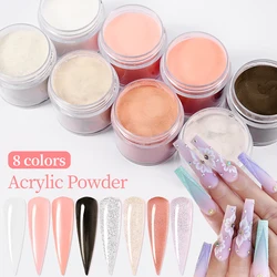 30g Nail Acrylic Powder Milky White Clear Pink Nude Acrylic for French Extension Crystal Nail Glitter Nail Tip Carving Tool