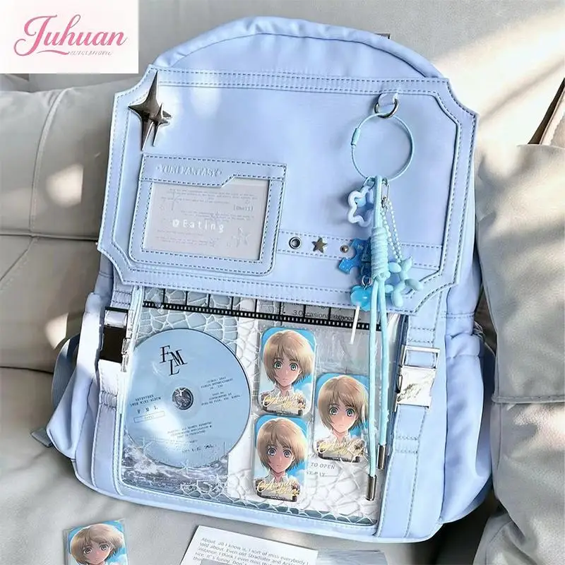 Japanese Two-dimensional Backpack Large Food Volume College Neutral Student Class Computer 40cm Baby Bag Double Shoulder Lta Bag