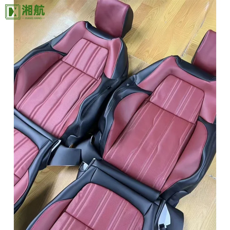 Suitable  for Honda Haoying 2020 Black and Red Nappa Leather Full Replacement Car Seat Cover