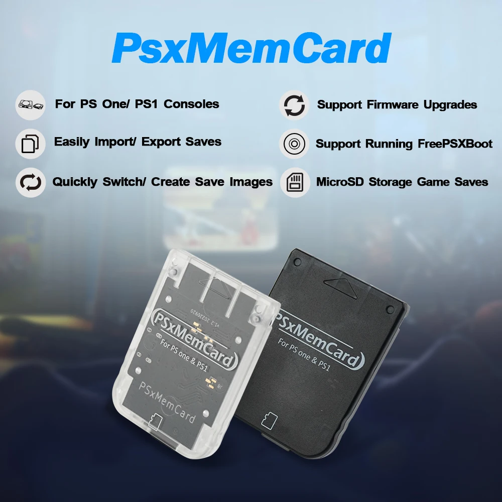 PSxmemcard Save Game Data Storage for Sony PlayStation 1 & PS One Console - Compatible with All PS1 Models