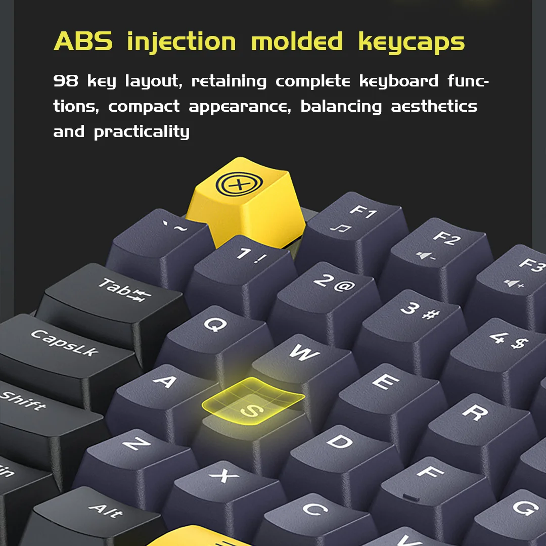 Onikuma لوحة المفاتيح الميكانيكية السلكية مريح Rgb الخلفية الشاي محور 98 مفتاح مكتب لعبة لوحة المفاتيح لأجهزة الكمبيوتر المكتبية الكمبيوتر المحمول