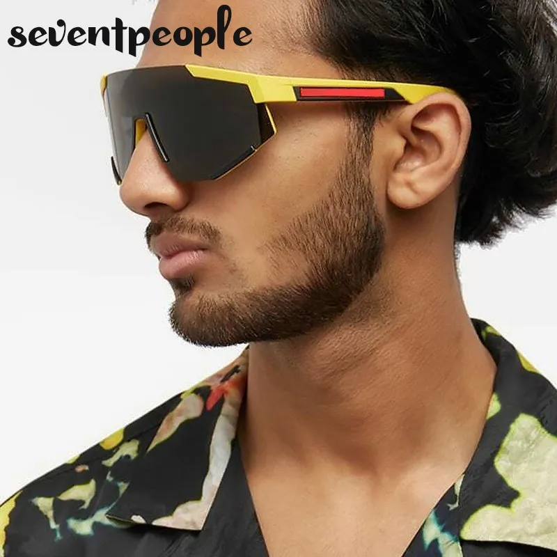 Sporty Oversized Shield Sunglasses Women Outdoor Sports Goggles Men Steampunk Sun Glasses Male One Piece Punk Sunglass Unisex