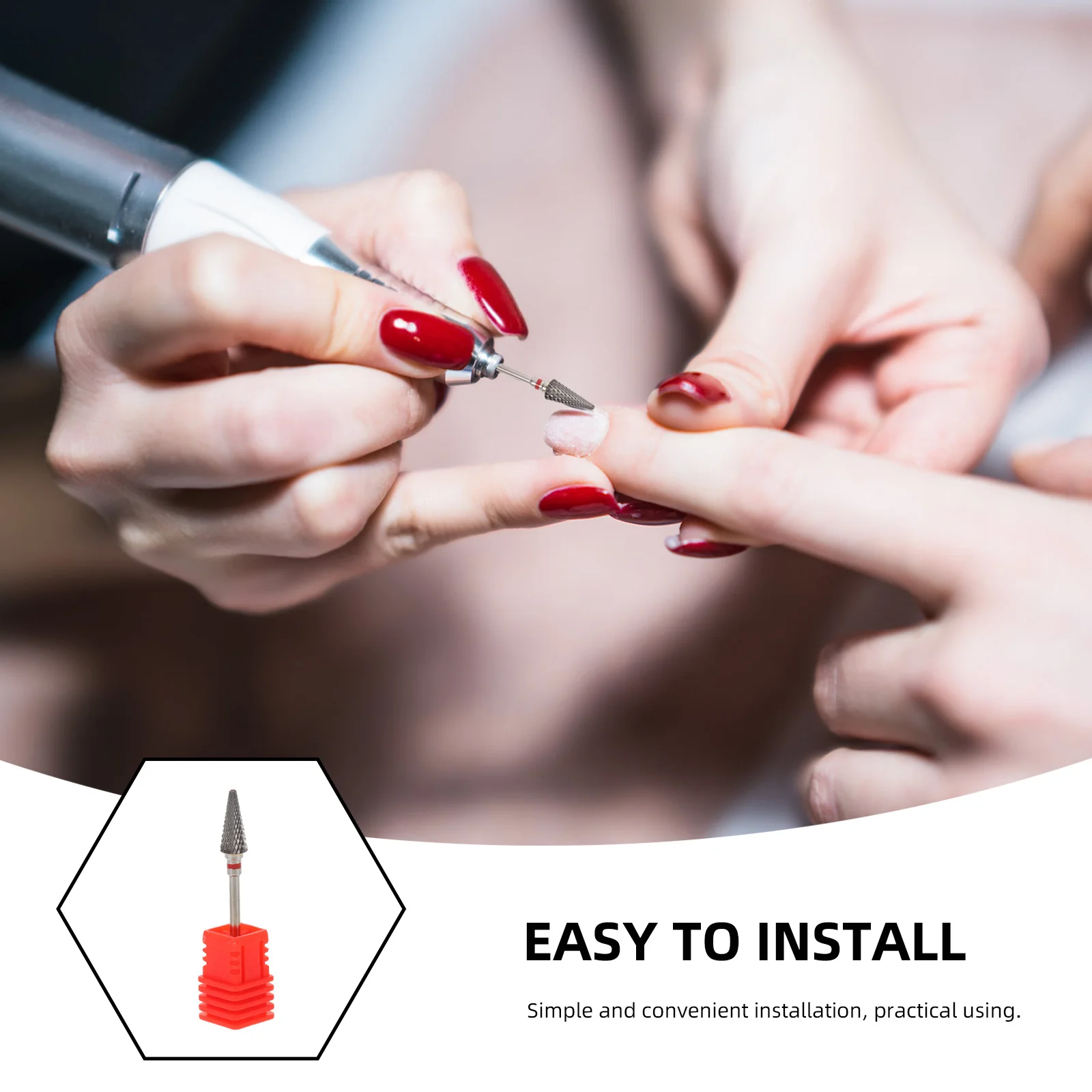 Conjunto de brocas de carboneto para unhas, formato de guarda-chuva, broca eficiente, removedor de cutícula, ferramenta de polimento de manicure precisa, profissional