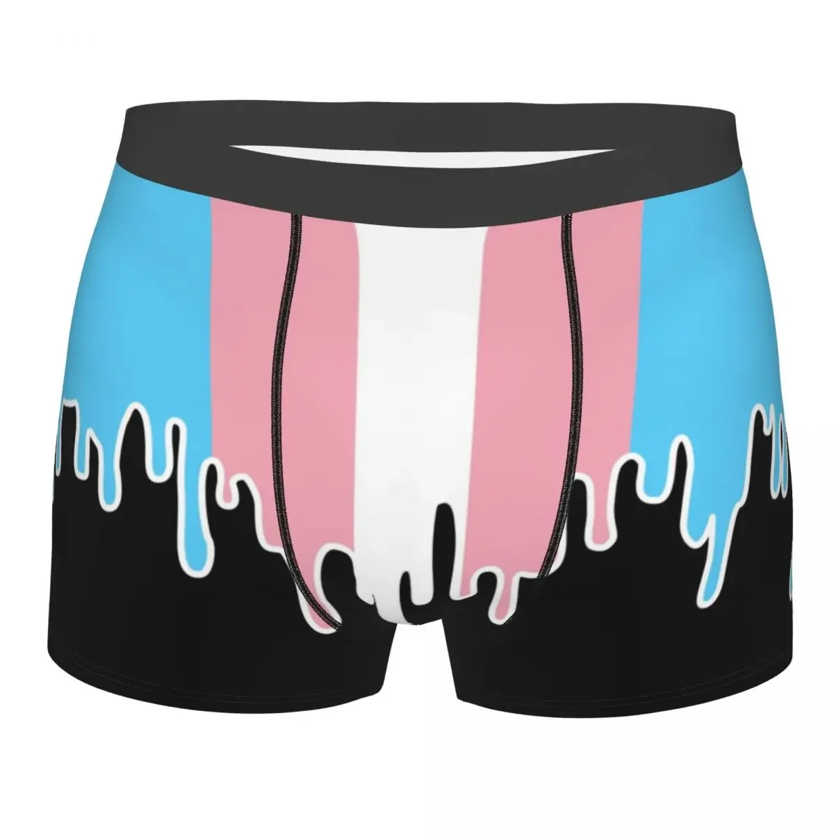 

Custom Male Cool Trans Pride Flag Drip Underwear Lesbian LGBT Gay Pride Boxer Briefs Breathable Shorts Panties Underpants