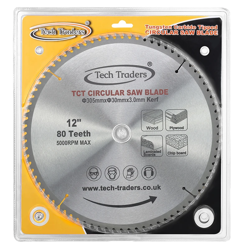 

12-Inch TCT Circular Ultra-Fine Finish Professional Woodworking Saw Blade 305mm x 80T x 30mm Bore for Miter Saws and Table Saws