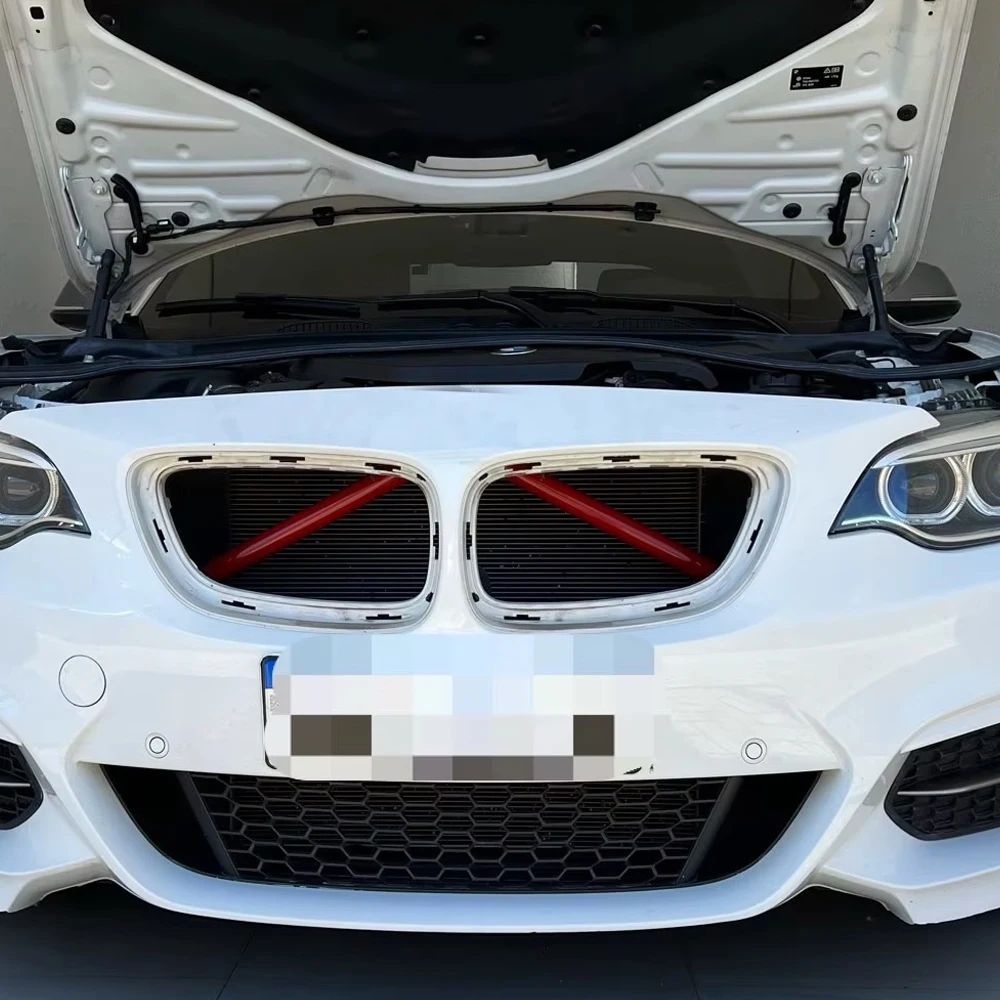 2pcs Car Front Grille Trim Strips V Brace M Sport Bar Decoration For BMW F20 F21 F22 F23 F30 F31 F32 F33 F34 F35 F36 F40 F45 F46 - view 2