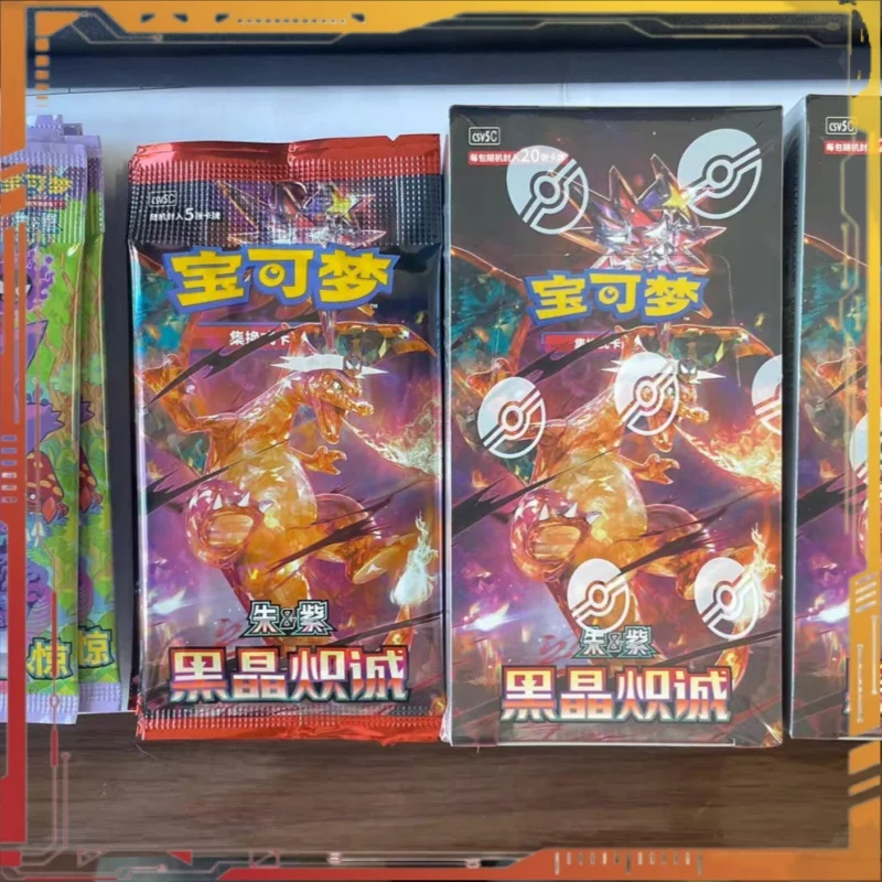 

Оригинальные карты PTCG 13,0 csv5c, упрощенные китайские черные кристаллы, усилитель искры, коробка, коллекция коллекционных карточек, игрушки, подарки
