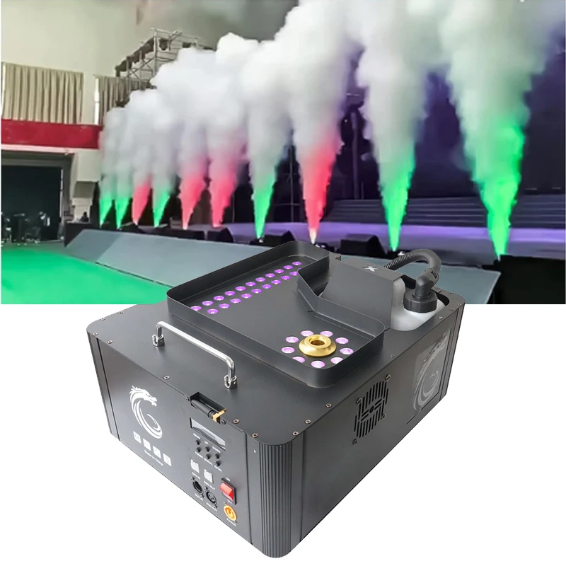 High Power 3000W Smoke Fog Machine With RGB Leds Effect Remote DMX512 DJ Show Vertical Smoke Machine For Wedding Party