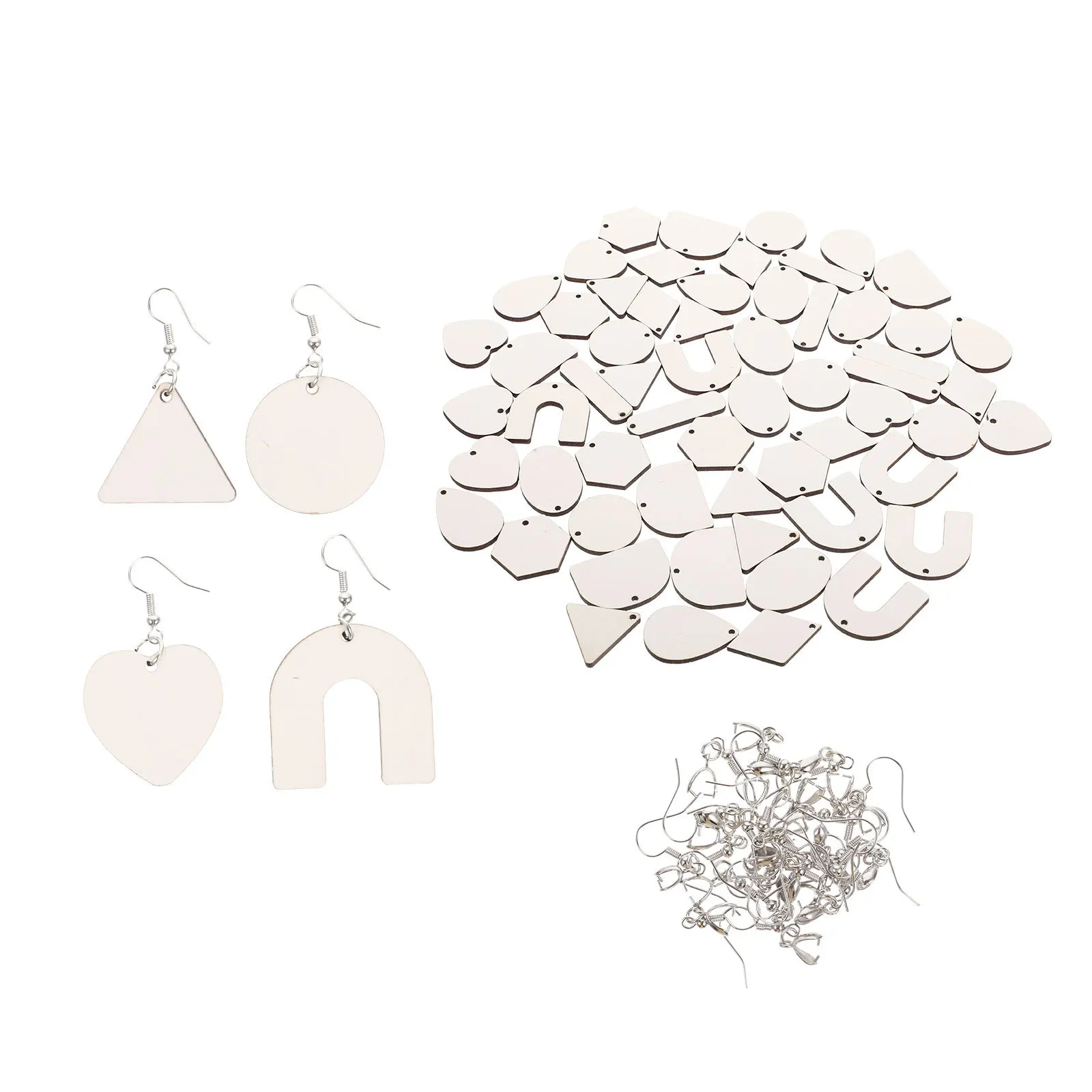 1Set Sublimation Earring Blanks DIY Handmade Earrings Kit Lightweight Paintable Wooden Blanks for Jewelry Making Gift Supplies