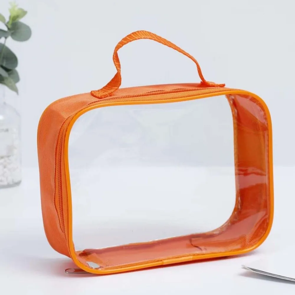 Candy Color Transparent Beach Bag Large Capacity Waterproof Clear PVC Handbag PU Leather Swimming Small Tote