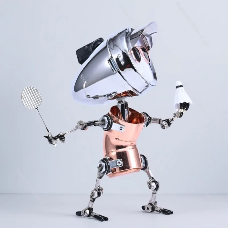 Industrial Robot Night Light Metal Handmade Lamp Sports Theme Desktop Decoration Gift Creative Night Lamp