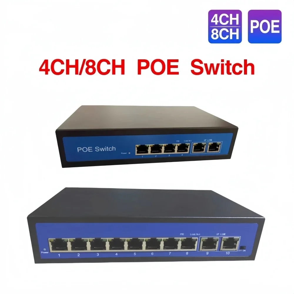 

Сетевой POE коммутатор, 4 канала, 8 каналов, 48 В, для IP-камер Ethernet, беспроводная система видеонаблюдения, TCP IP, внутренняя система