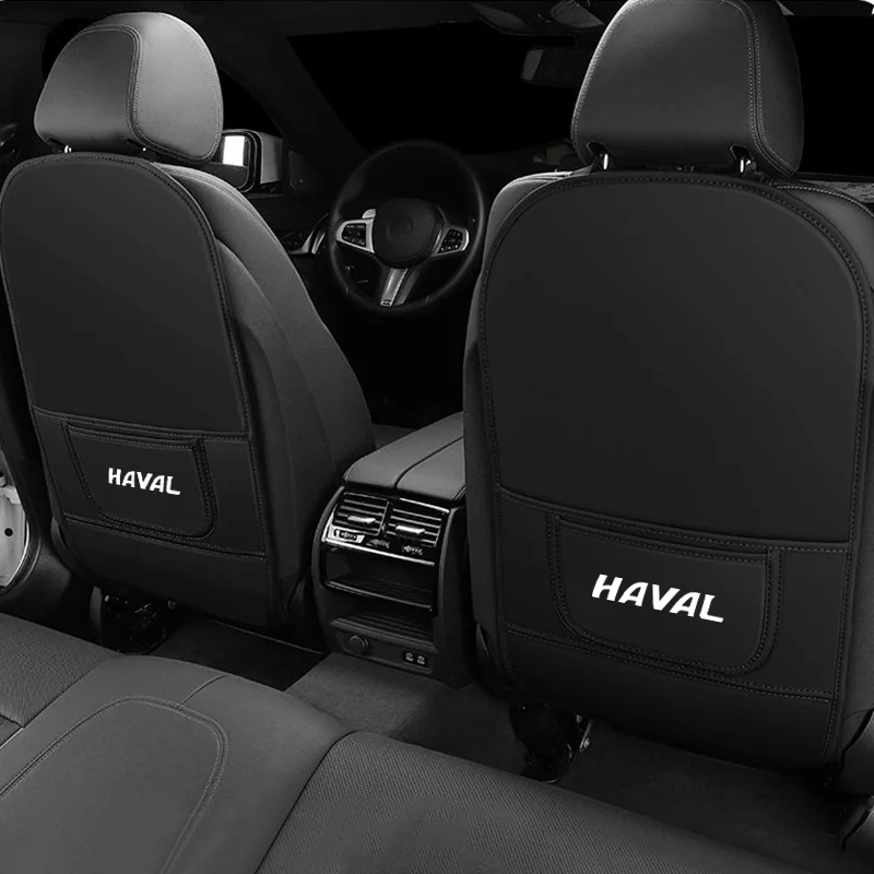 Leather Car Seatback Protector Pad For Haval Jolion 2024 H1 H2 H6 H9 H7 F7X F7 H2S M6 Seat Back Protective Child Anti-Kick Mats