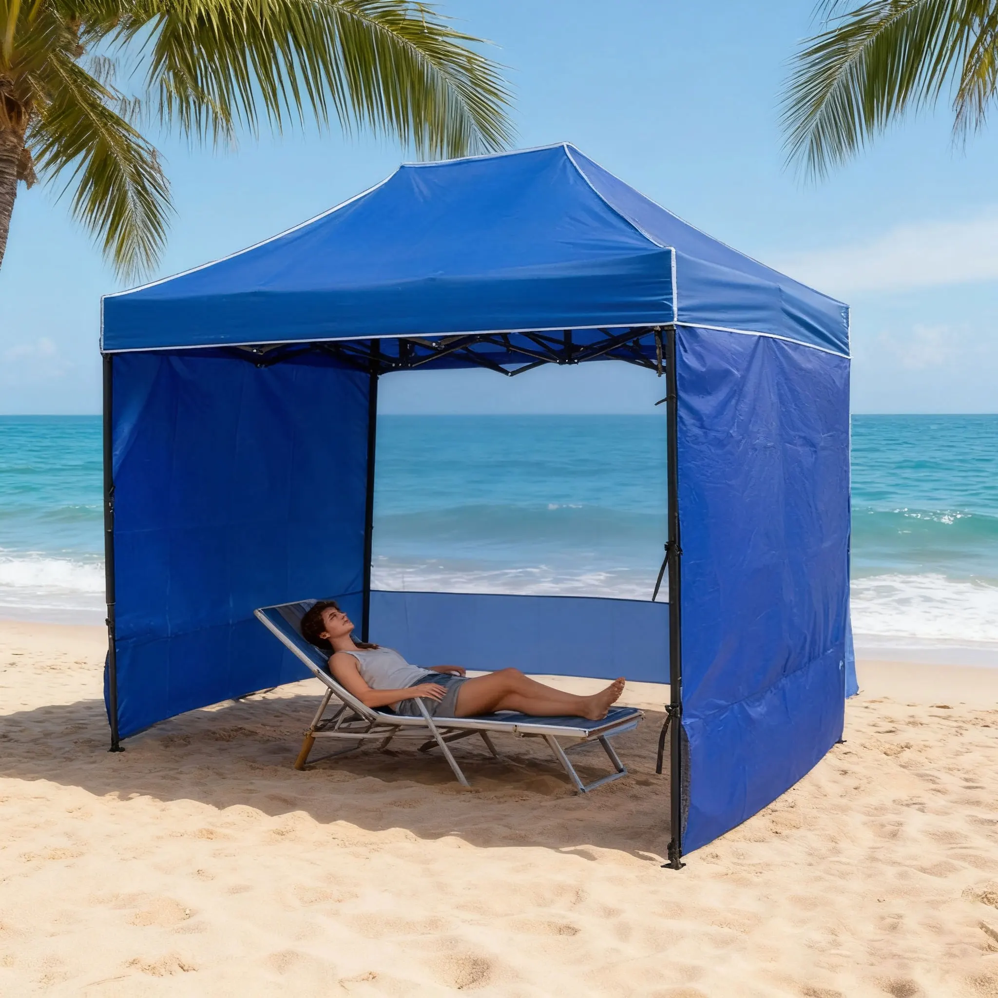 

Heavy Duty Single Layer Trade Show Tent Iron Frame Waterproof and Windproof Outdoor Sun Shelter for All Seasons