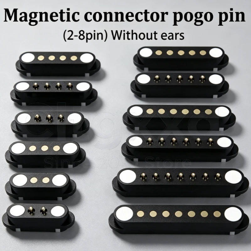 1 Satz 2A DC magnetischer Pogo-Pin-Steckverbinder 2-8-polig 2,5/2,8 mm mit/ohne Ohren für intelligentes Laden von DIY-Elektronikprodukten – Detail 2