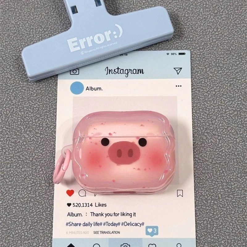 

Cute Cartoon Pink Splatter Ink Pig Case for Huawei FreeClip 2 Freebuds 6i SE2 SE3 Headphones Bluetooth Cover Protective Sleeve