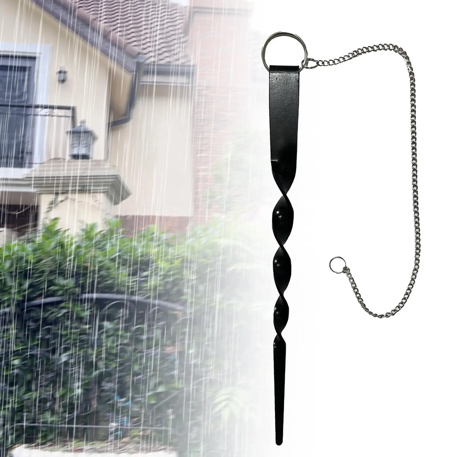 

Rain Chain Anchor Galvanized Iron Practical Easy to Install Rain Chain Anchoring Stake for Garden Decoration Ornament Courtyard