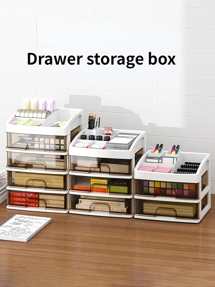 

Drawer Desktop Organizer Box Office Desk Organizer Stationery Artifact Portable Cosmetics Shelving Locker Home Office Storage