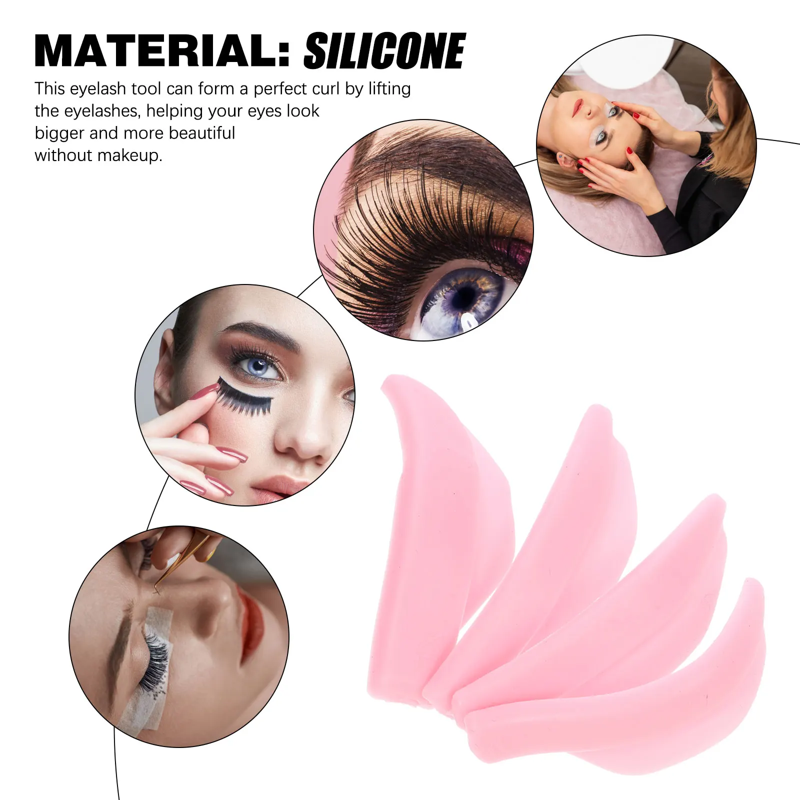 

4Pairs Silicone Eyelash Perm Pads Cool Perm Lash Pad Lash Lift Tool Long-Lasting Curling Eyelash Perming Supplies