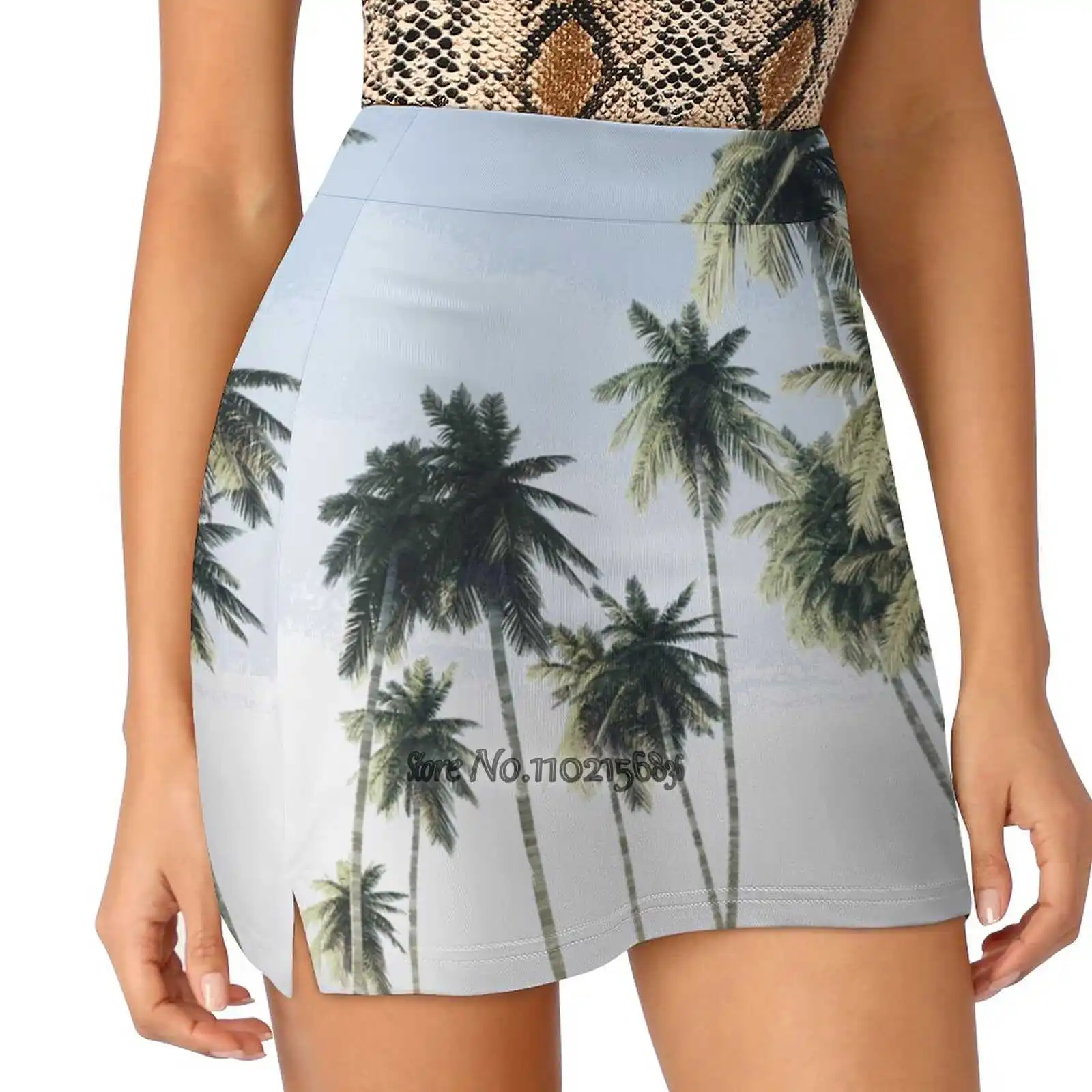 

Palm Trees Women'S Summer Fake Two Piece Skirts Casual Sports Beach Skirt Girl Skorts Palm Tree Palm Trees Palm Tree Art Palm