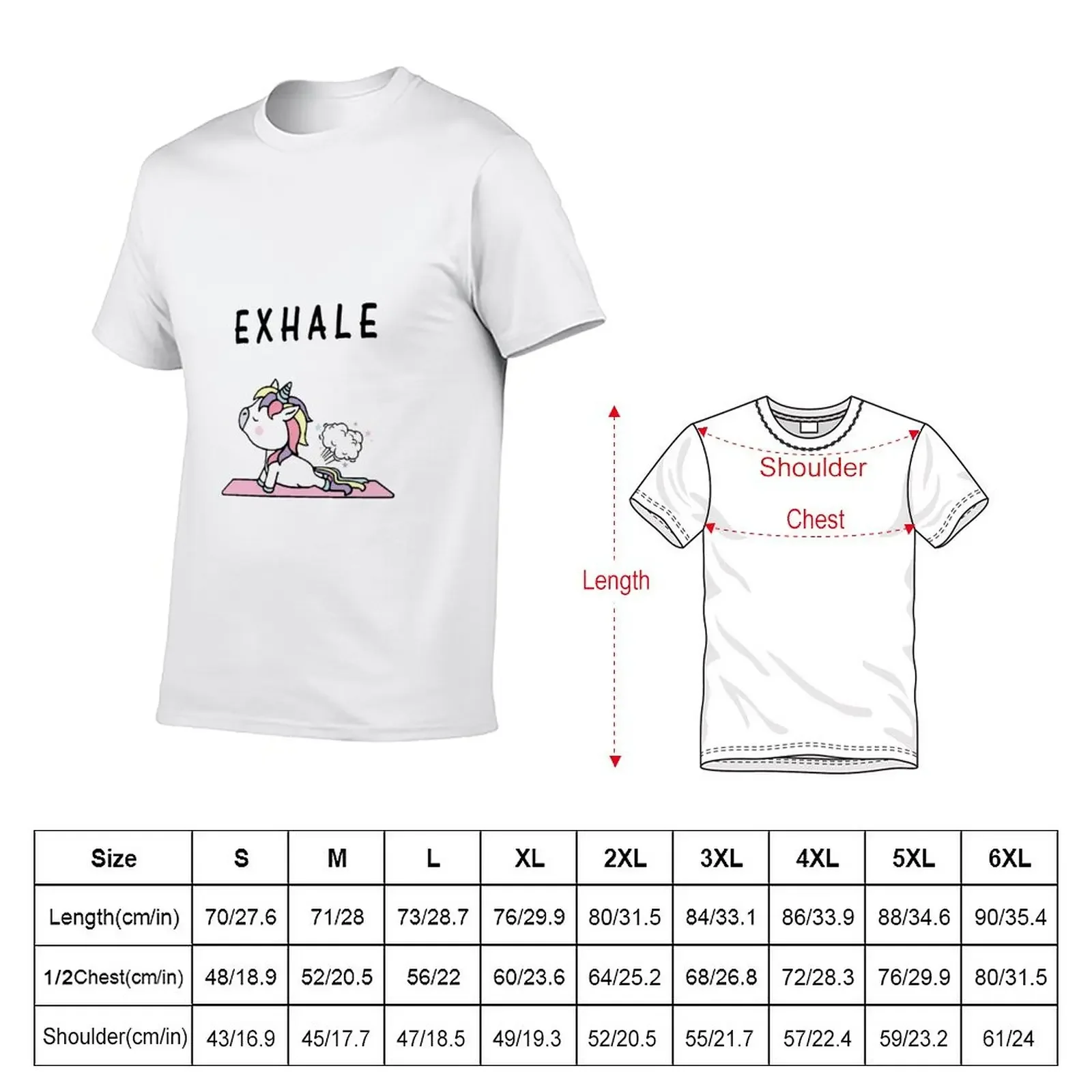 Exhale Unicorn Fart Yoga T-Shirt tees summer top kawaii clothes t shirt for men