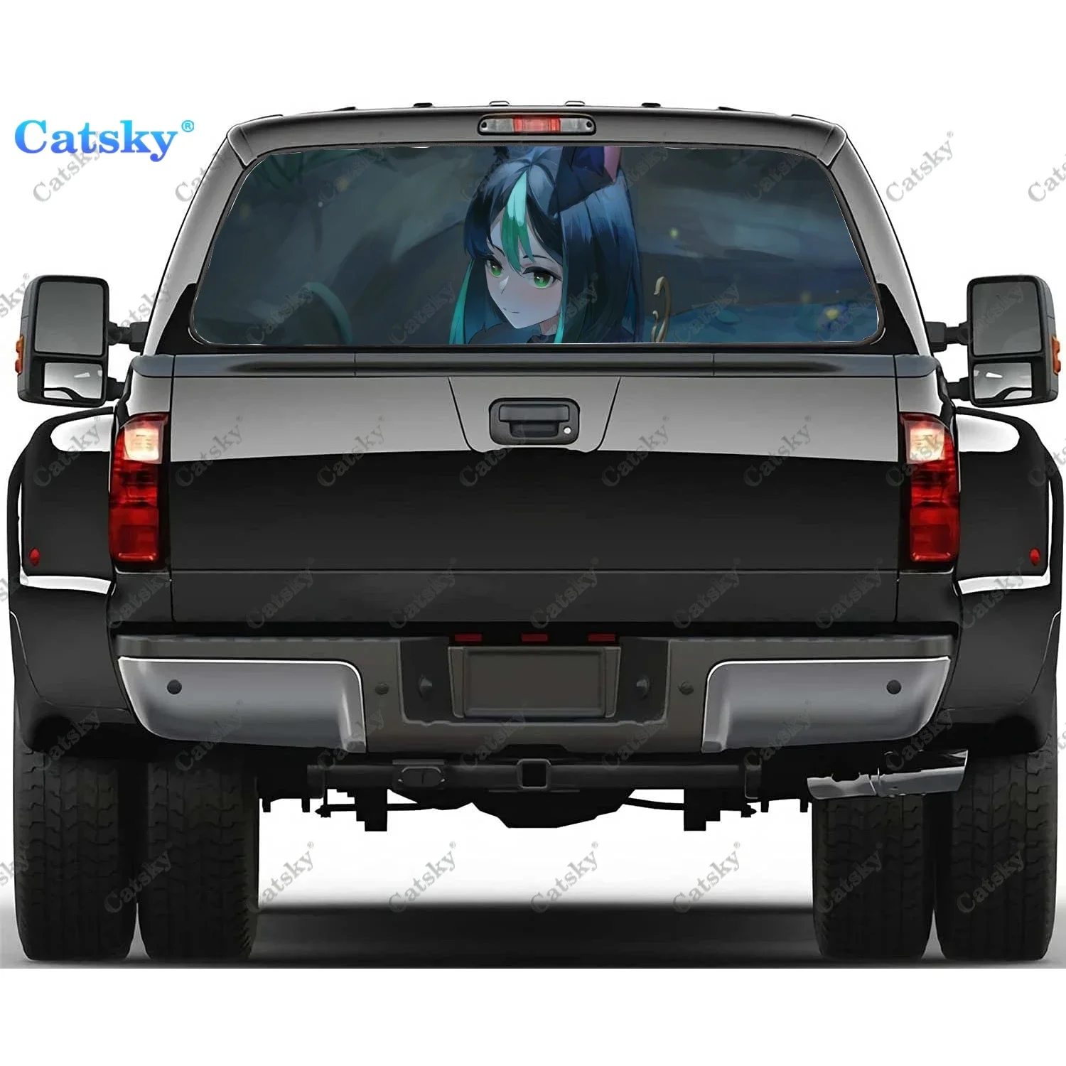 

Tighnari Genshin Impact Rear Window Decals for Truck,Pickup Window Decal,Rear Window Tint Graphic Perforated Vinyl Truck Sticker