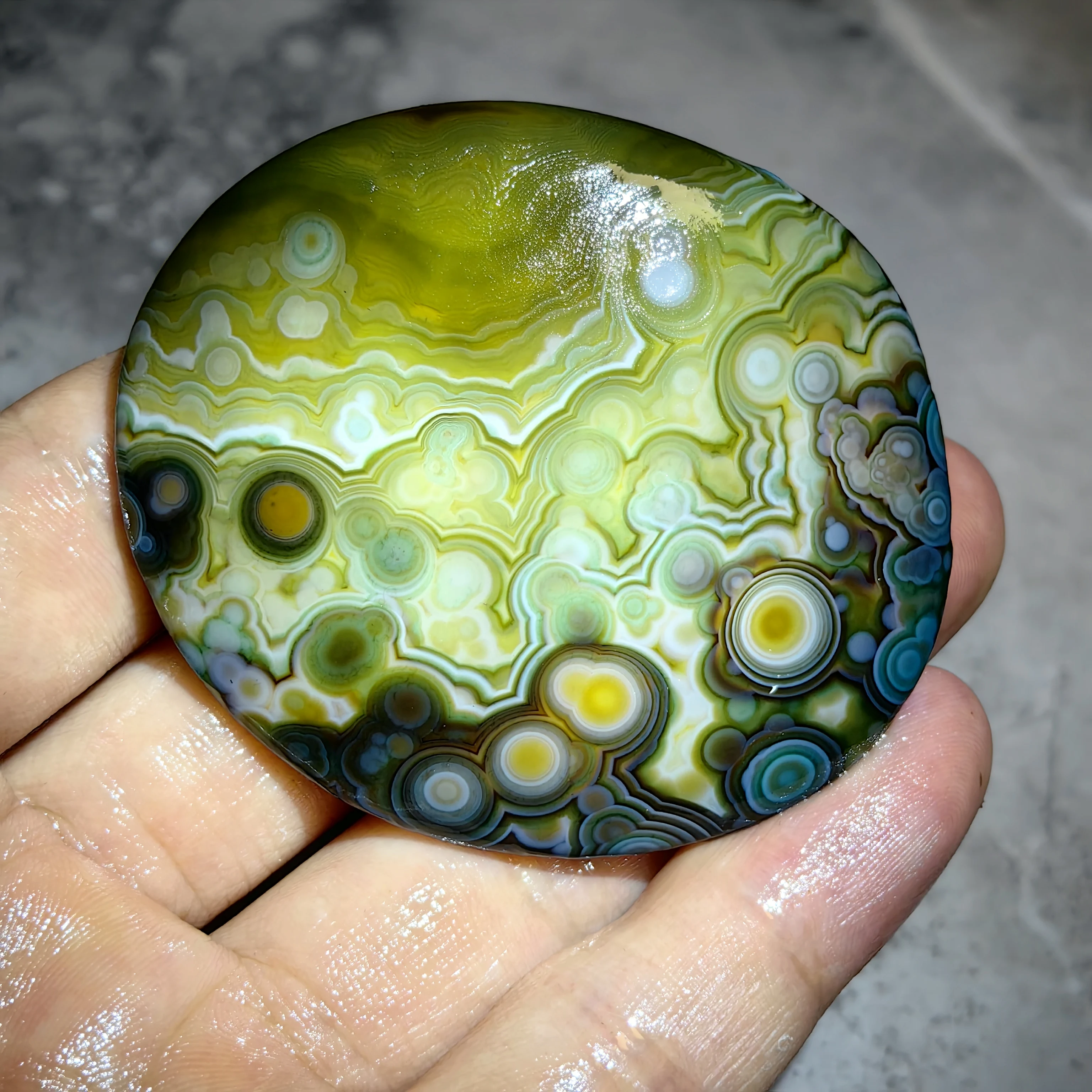 Pure Natural Divine Eye Agate,Rare Gobi Mineral with Dreamy Cosmic Sky Landscape Collectible Ornament Desktop Display