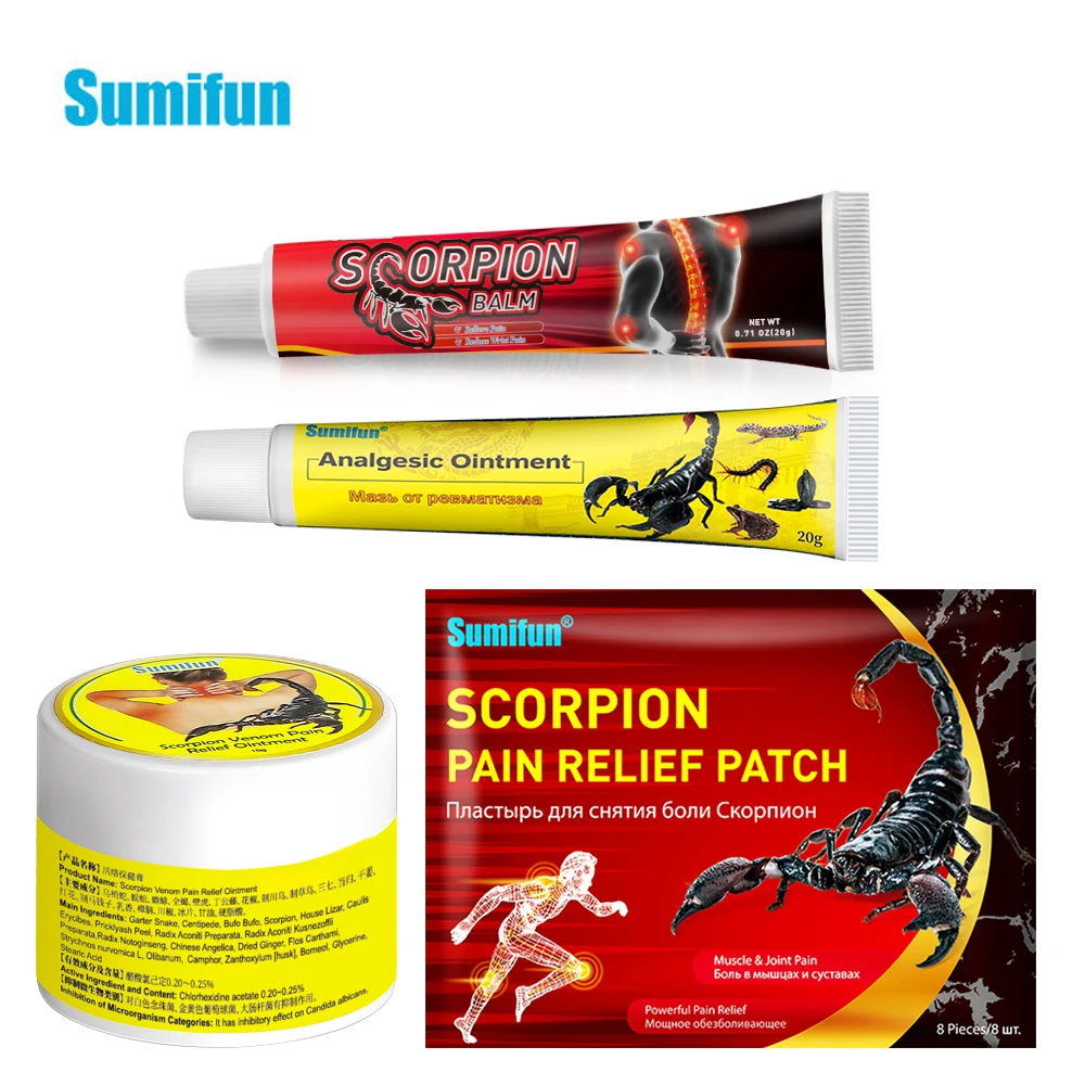 

4Type Scorpion Venom Joint Pain Relief Ointment Arthritis Muscle Balm Shoulder Rheumatoid Analgesic Plaster Chinese Medicine