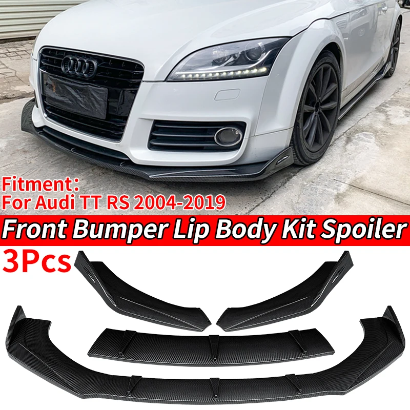 

Carbon Fiber Look Car Front Bumper Splitter Lip Body Kit Spoiler Diffuser Protector For Audi TT RS 2004-2008 2009-2015 2016-2019