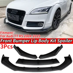 Carbon Fiber Look Car Front Bumper Splitter Lip Body Kit Spoiler Diffuser Protector For Audi TT RS 2004-2008 2009-2015 2016-2019