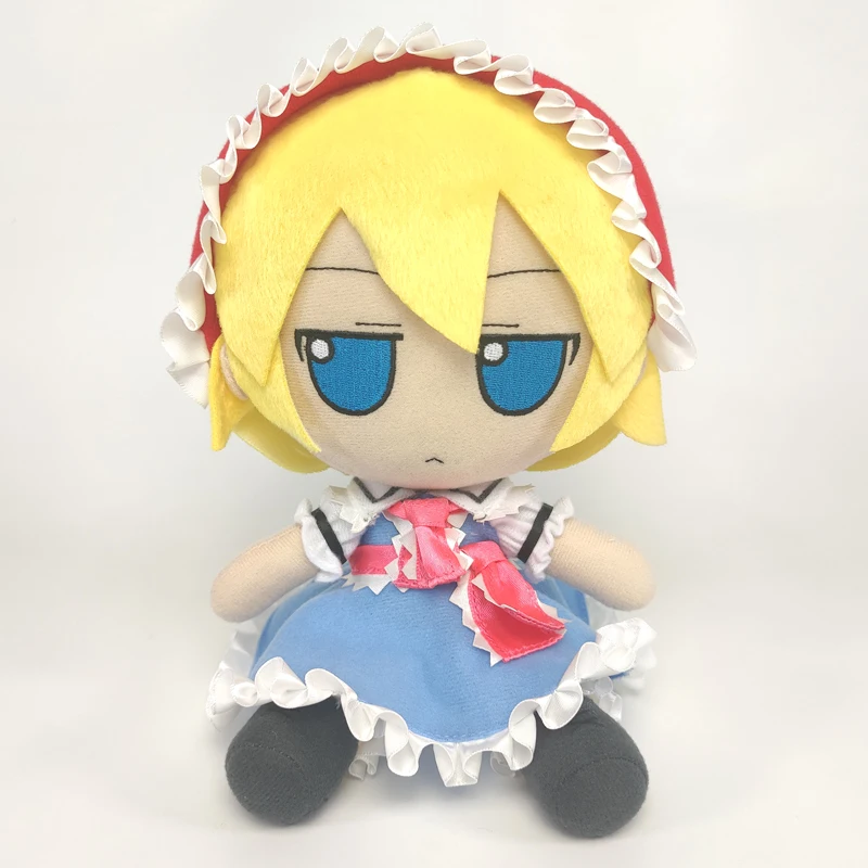 Touhou projeto fumo alice margatroid brinquedo de pelúcia mascote macio figura sentado bonecas bonito dos desenhos animados anime presente para