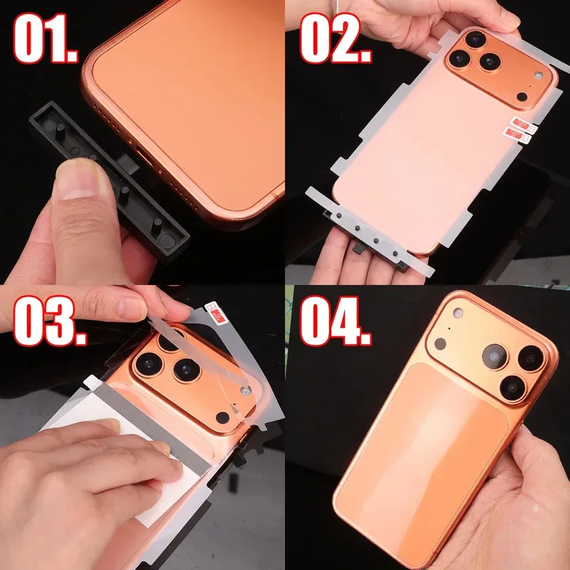 Protector de Borde Lateral y Trasero para Apple iPhone 17 16 Pro Max 17 Air 17Pro, Película de Hidrogel TPU Suave HD con Autorreparación de Rayones 6