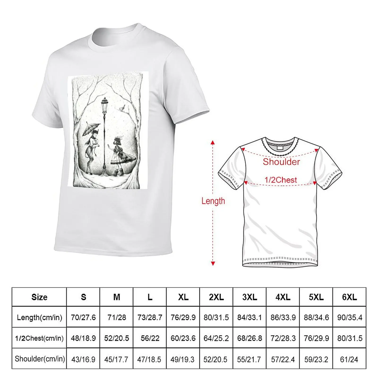 Meeting at the Lamp Post T-Shirt summer top Louboutins Men's t-shirt