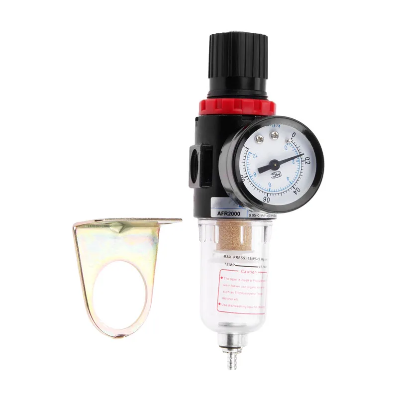 

1pc AFR-2000 Pneumatic Filter Air Treatment Unit Pressure Regulator Compressor Reducing Valve Oil Water Separation AFR2000 Gauge