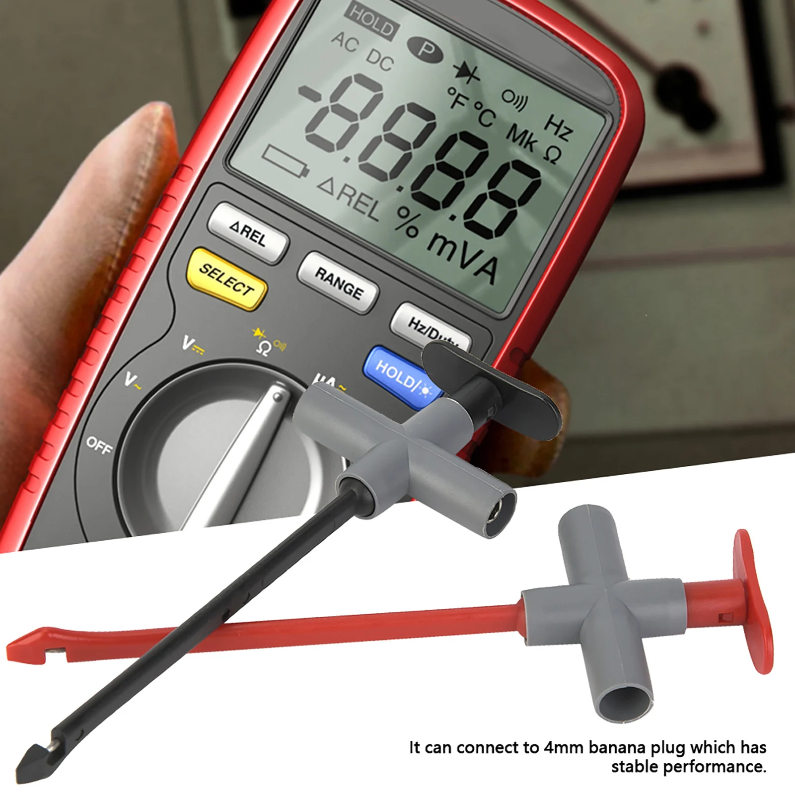 2Pcs P5010 Puncture Probe Auto Repairing Multimeter Test Clip Car Testing Tool Multimeter,Test,Clip§P5010,Multimeter,Test,Clip