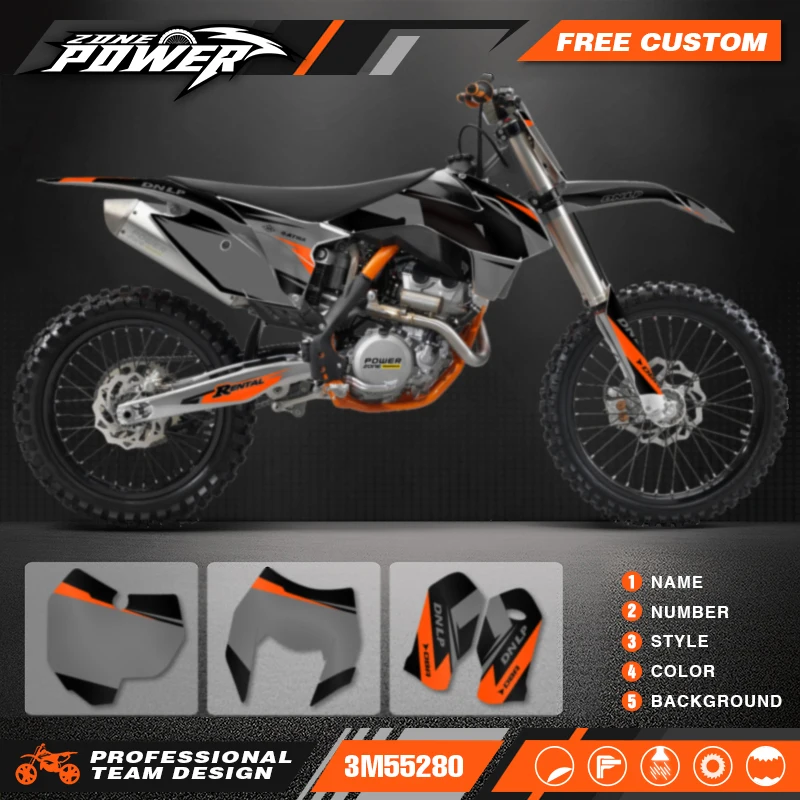 

Powerzone Custom Team Decals Stickers Kits for KTM 125 200 250 300 350 450 500 EXC XCW 2014-2016 SX SXF 2013-2015 123