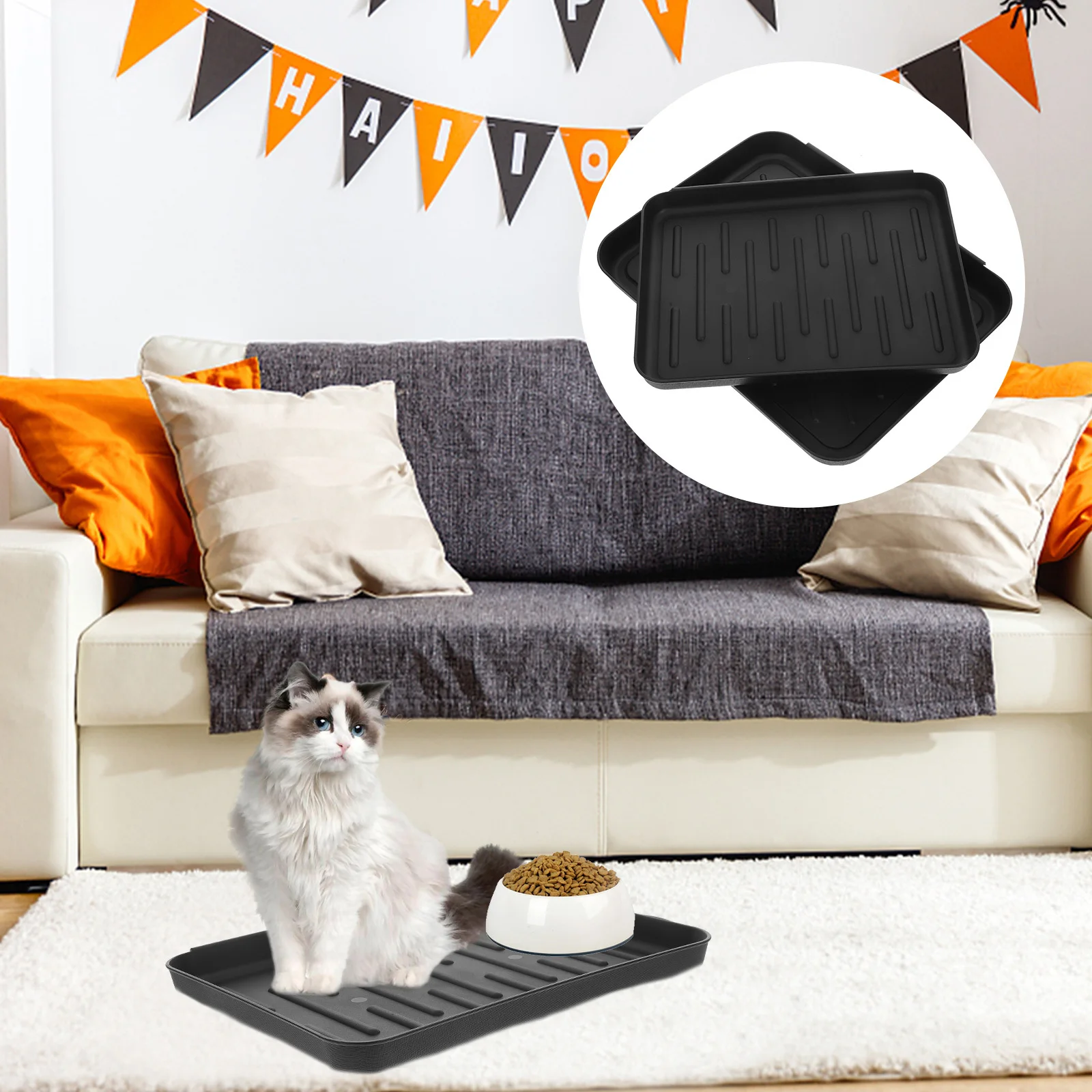 

2pcs Shoe Tray For Entryway Heavy Duty Plastic Boot Mat Waterproof Mud Tray For Wet Shoes Dog Food Mat Garage Storage Organizer