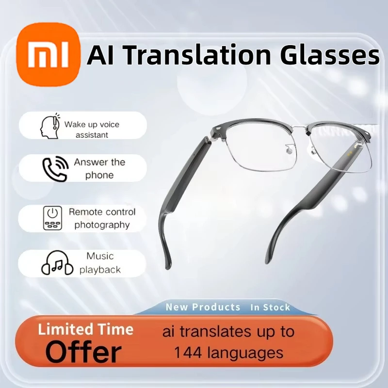 

Очки для перевода Xiaomi AI, умные очки, музыкальные Bluetooth HD, солнцезащитные очки для звонков, 138 языков, путешествия, бизнес, создание друзей
