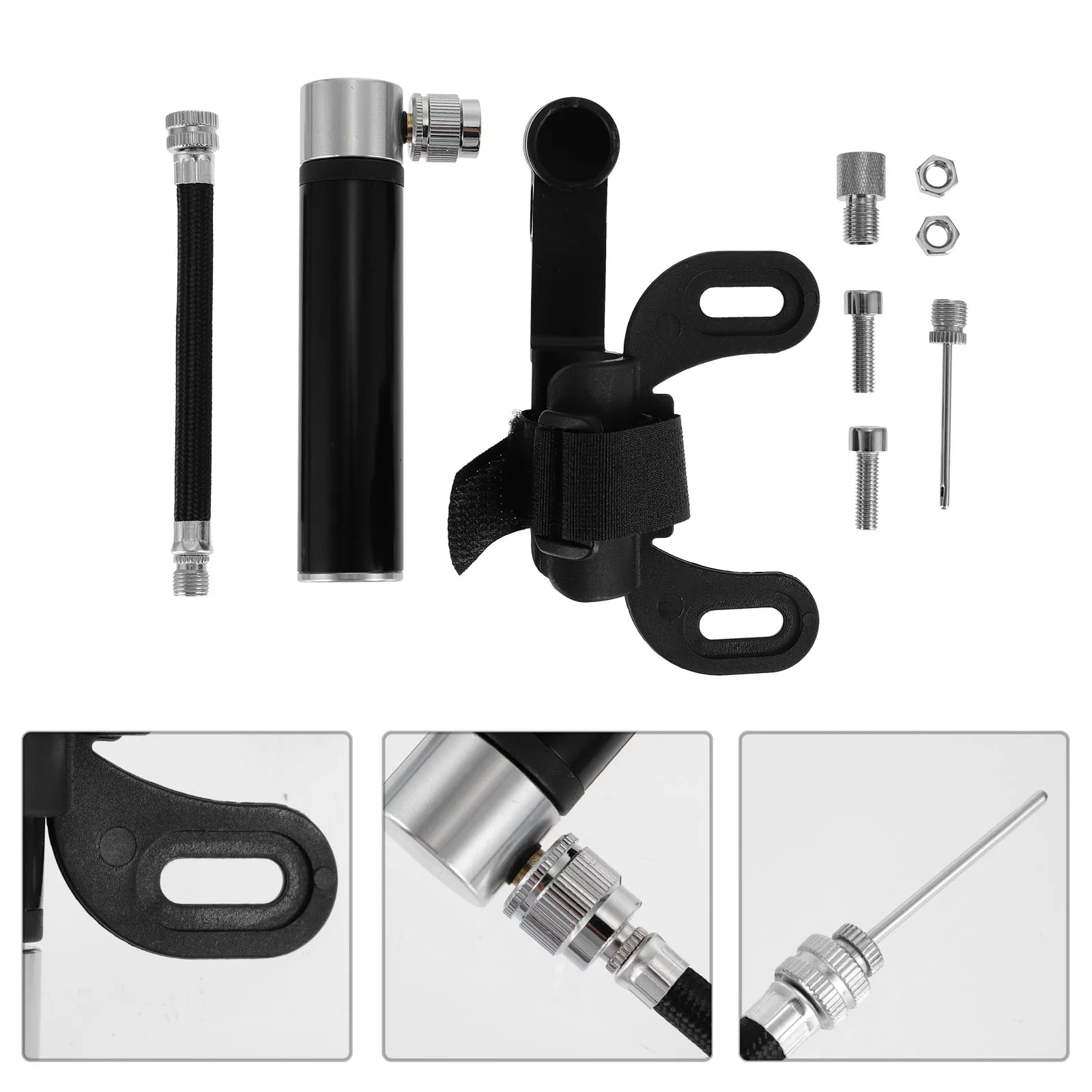 

Mini Bike Tire Manual Air Pump 120PSI Black Aluminum Portable Tool for Tires Basketball Football Valve Tyre